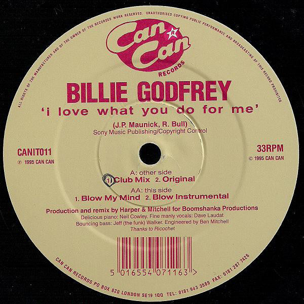 Billie Godfrey : I Love What You Do For Me (12")