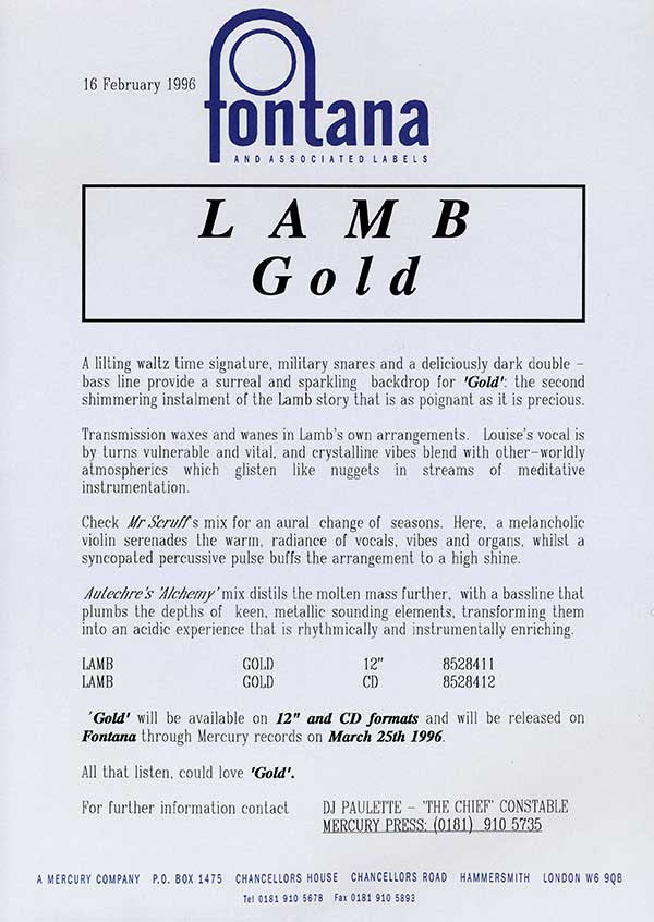 Lamb : Gold (12", Promo)