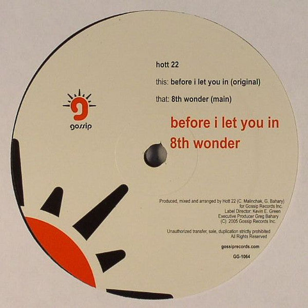 Hott 22 : Before I Let You In / 8th Wonder (12")