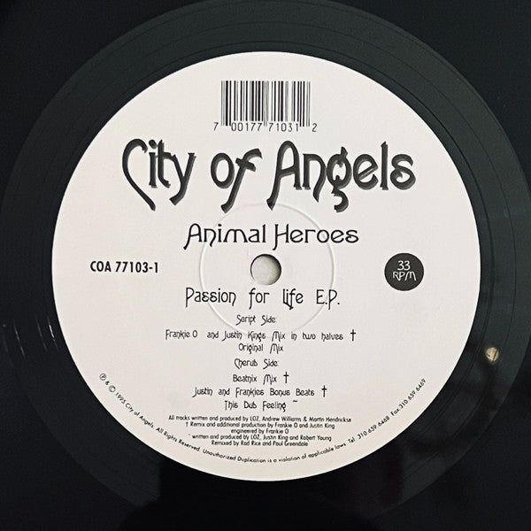Animal Heroes : Passion For Life E.P. (12", EP)