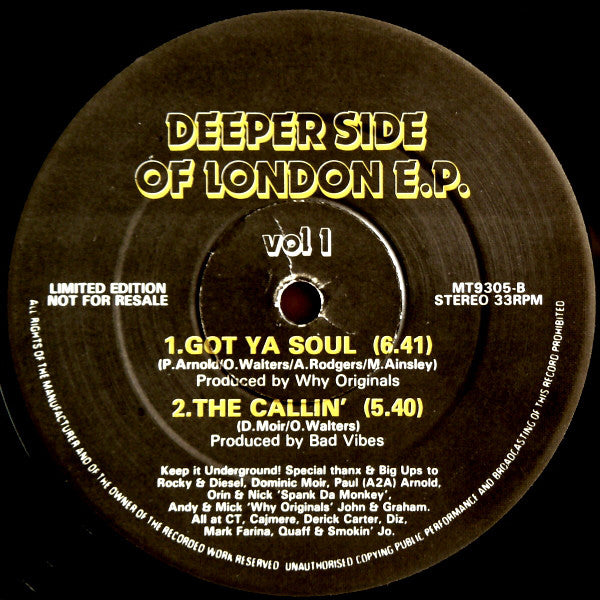 Various : Deeper Side Of London E.P. Vol 1 (12", EP, Ltd, Promo)