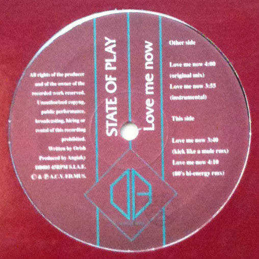 State Of Play (3) : Love Me Now (12")