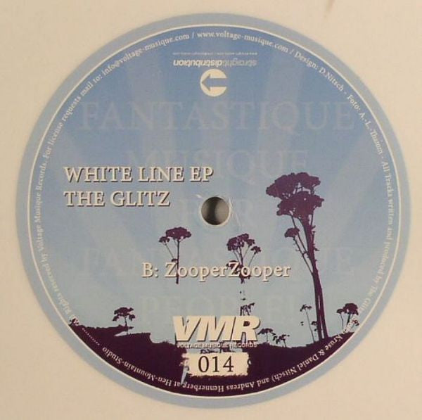 The Glitz : White Line EP (12", EP, Whi)