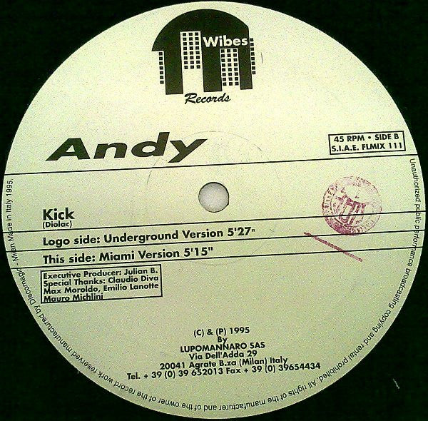 Andy (59) : Kick (12")