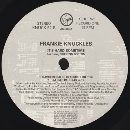 Frankie Knuckles Featuring Shelton Becton : It's Hard Sometime (2x12", Ltd, Promo, Gat)