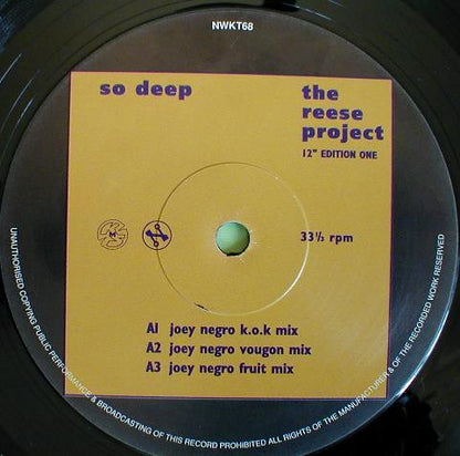The Reese Project : So Deep (12" Edition One) (12")