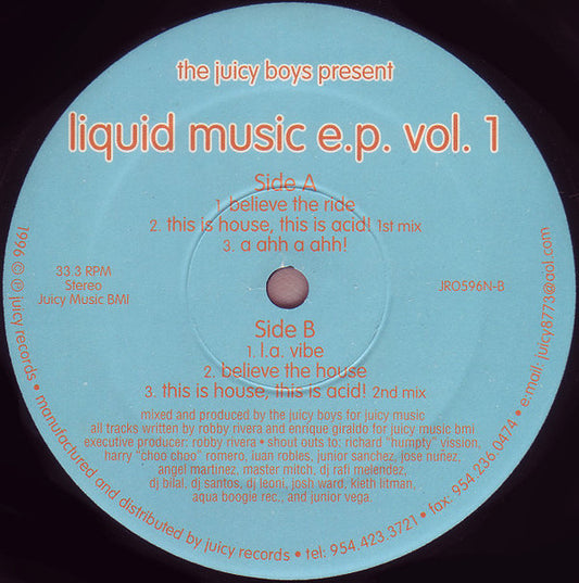 The Juicy Boys Present Robby Rivera* / Enrique Giraldo : Liquid Music E.P. Vol. 1 (12", EP)