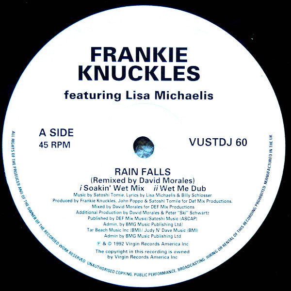 Frankie Knuckles : Rainfalls / Workout (12", Promo)