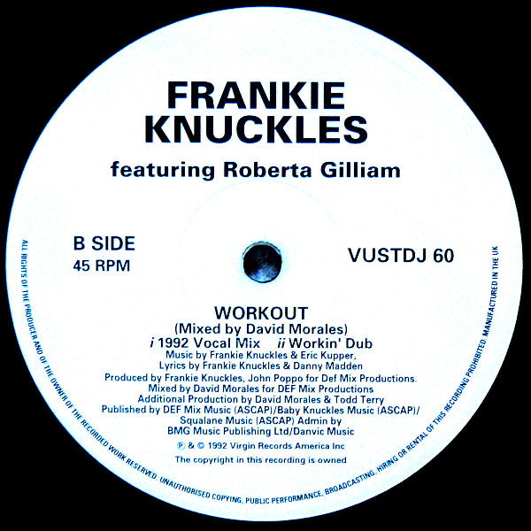 Frankie Knuckles : Rainfalls / Workout (12", Promo)