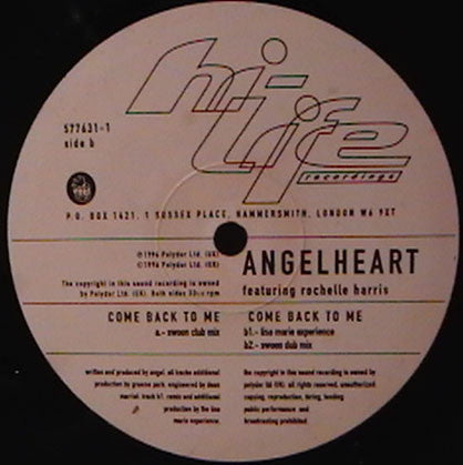 Angelheart Featuring Rochelle Harris : Come Back To Me (12")