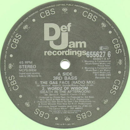 3rd Bass : The Gas Face (12", Gre)