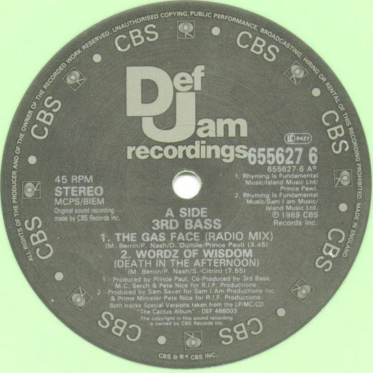 3rd Bass : The Gas Face (12", Gre)