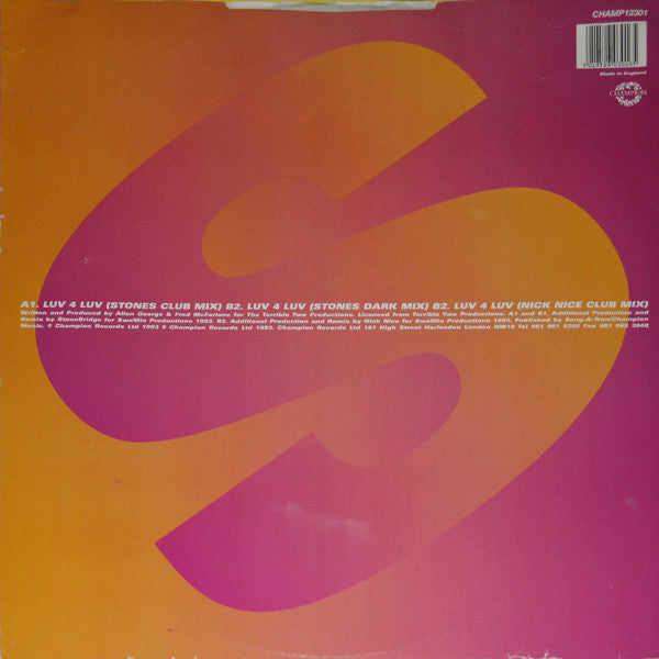 Robin S* : Luv 4 Luv (12", Single)