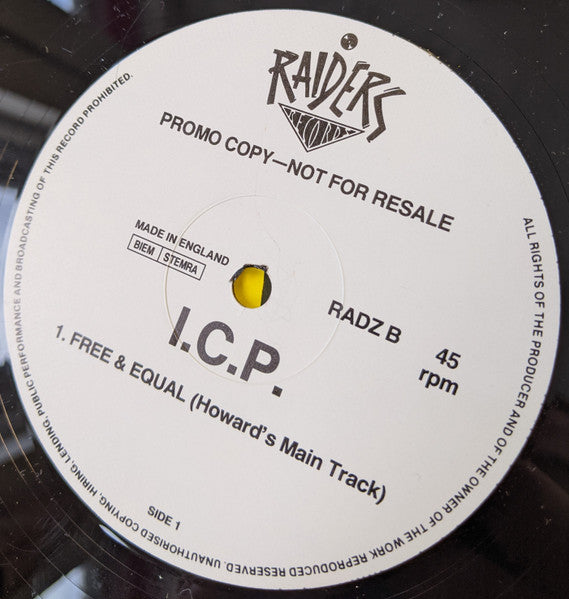 I.C.P. : Free & Equal (12", Promo)