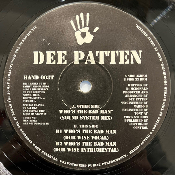 Dee Patten : Who's The Bad Man (12")