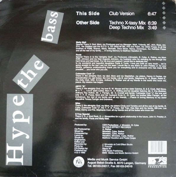 Musical Voyage Target : Hype The Bass (12", Maxi)