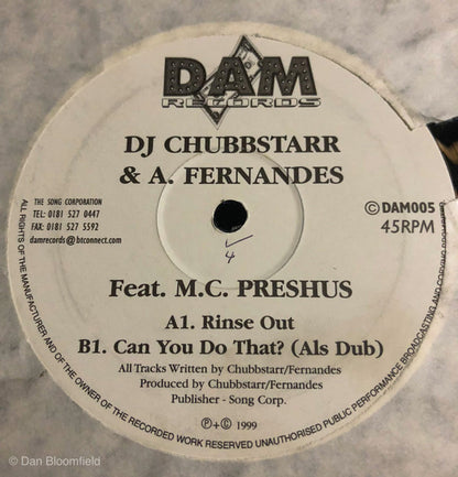 DJ Chubbstarr & A. Fernandes feat. MC Preshus : Rinse Out (12")