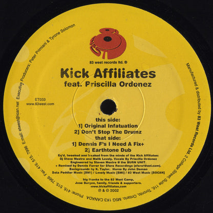 The Kick Affiliates Feat. Priscilla Ordonez : Don't Wanna Stop (12")