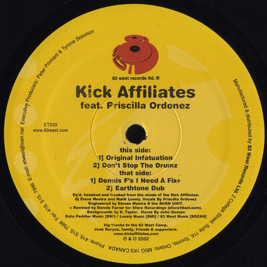 The Kick Affiliates Feat. Priscilla Ordonez : Don't Wanna Stop (12")