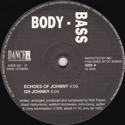 Body Bass : Echoes Of Johnny / Oh Johnny (12", Maxi)