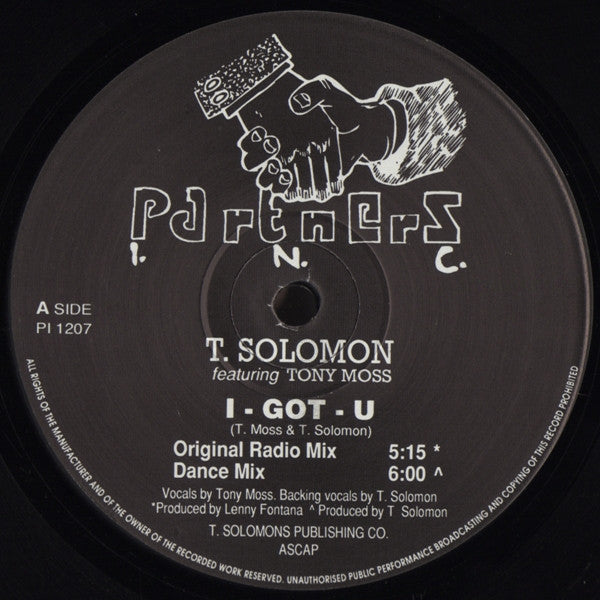 T. Solomon (3) Featuring Tony Moss : I - Got - U (12")