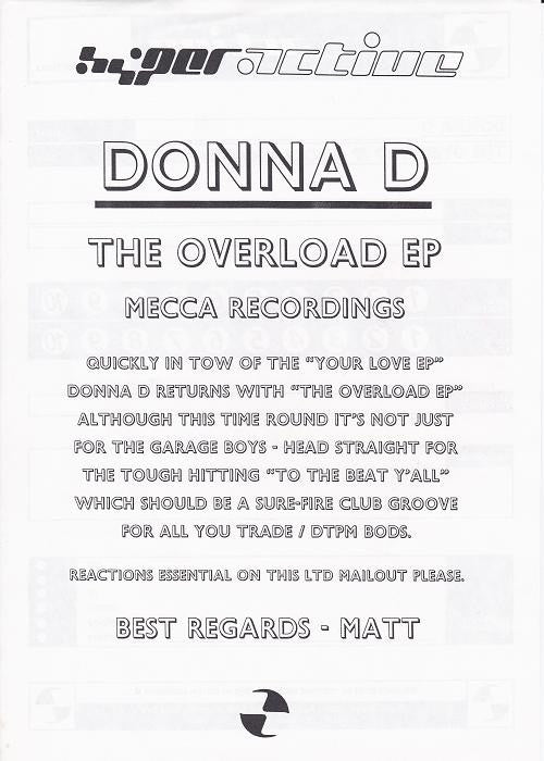 Donna D* & Da Stylus : The Overload EP (12", EP)