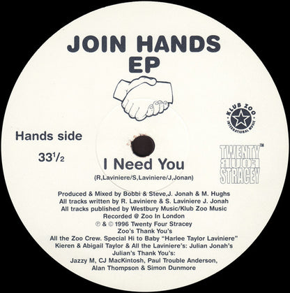 Bobbi & Steve / J. Jonah* & M. Hughs* : Join Hands EP Pt. 1 (12", EP)