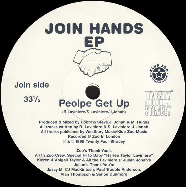 Bobbi & Steve / J. Jonah* & M. Hughs* : Join Hands EP Pt. 1 (12", EP)