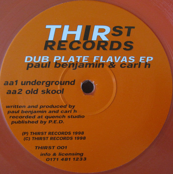 Paul Benjamin & Carl H : Dub Plate Flavas EP (12", EP, Ora)