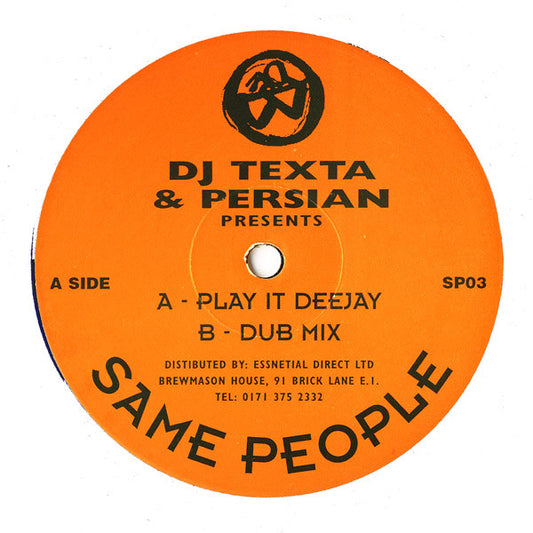 DJ Texta & Persian : Play It Deejay (12")