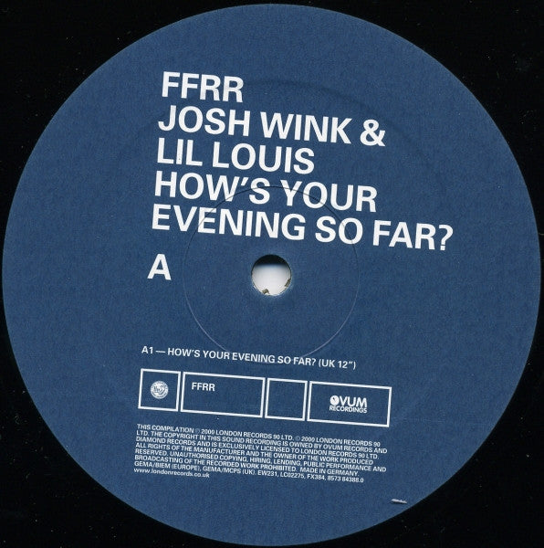 Josh Wink & Lil Louis* : How's Your Evening So Far? (12")