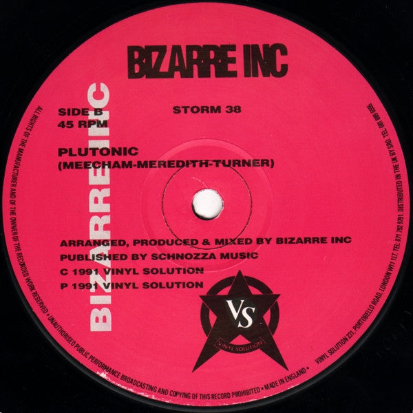 Bizarre Inc : Playing With Knives / Plutonic (12")