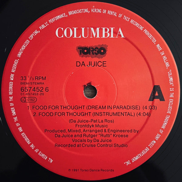 Da Juice : Food For Thought (12", Single)