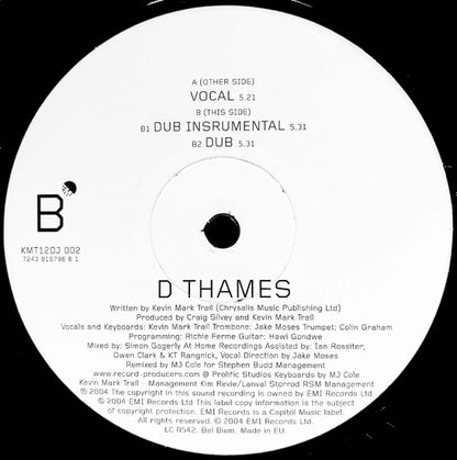 Kevin Mark Trail : D Thames (MJ Cole Remixes) (12")
