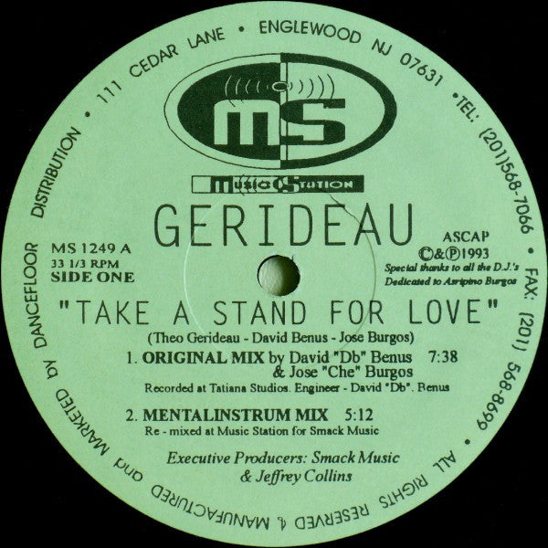 Gerideau : Take A Stand For Love (12")