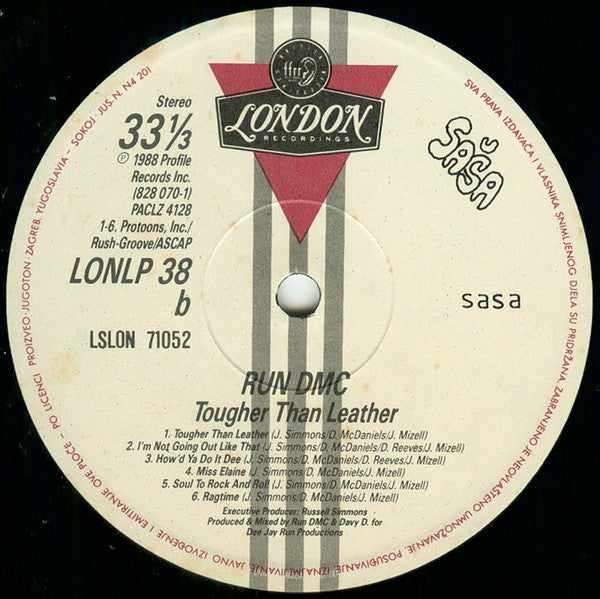 Run DMC* : Tougher Than Leather (LP, Album)