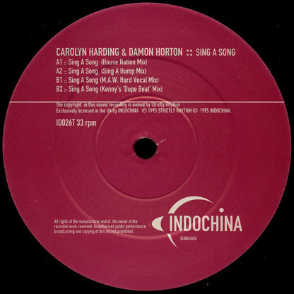 Carolyn Harding & Damon Horton : Sing A Song (12")