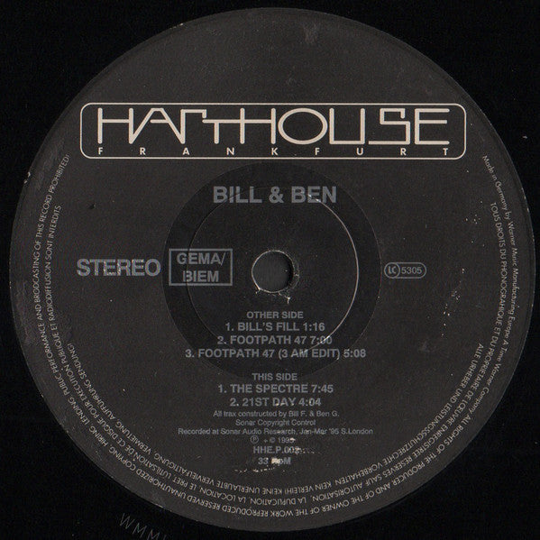 Bill & Ben : Bill's Fill (12", EP)