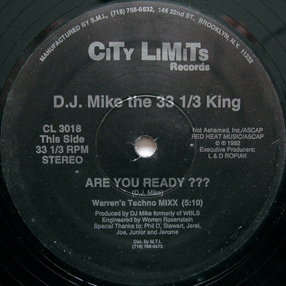 D.J. Mike the 33 1/3 King : Are You Ready ??? (12")