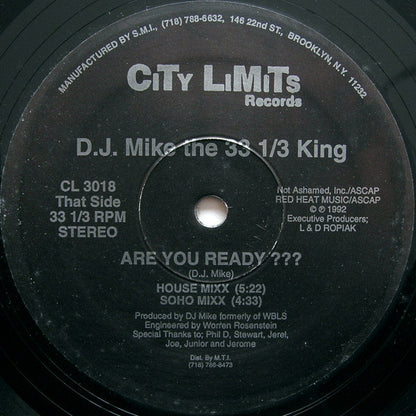 D.J. Mike the 33 1/3 King : Are You Ready ??? (12")