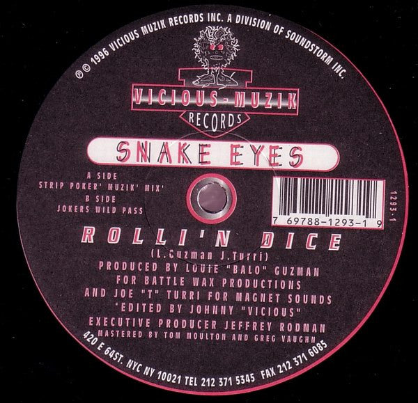 Snake Eyes (2) : Rolli'n Dice (12")