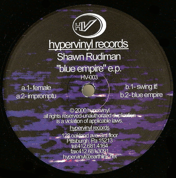 Shawn Rudiman : Blue Empire E.P. (12", EP)