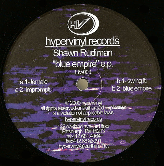Shawn Rudiman : Blue Empire E.P. (12", EP)