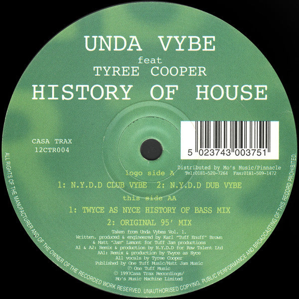 Unda-Vybe Feat Tyree Cooper : History Of House Music (12")