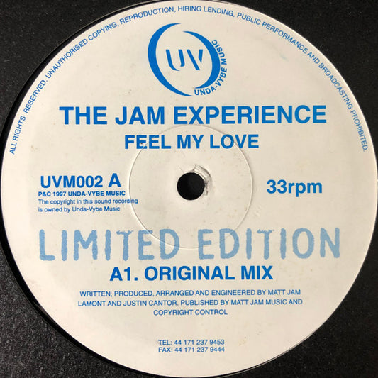The Jam Experience / Tuff & Jam* : Feel My Love / Track No Name (10", Ltd)