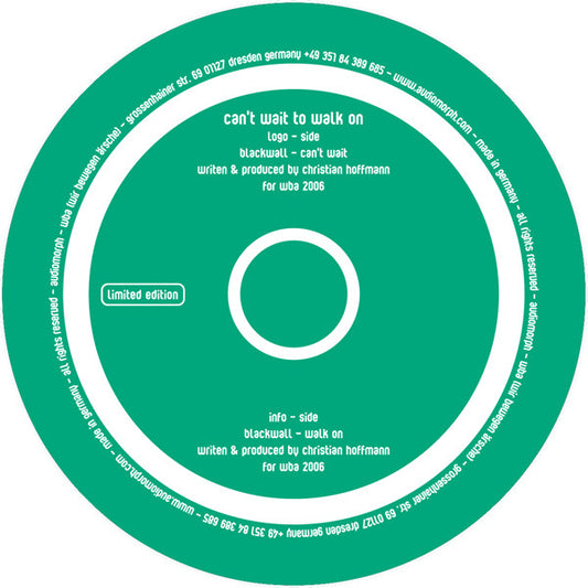 Blackwall : Can't Wait To Walk On (12", Ltd, Cle)