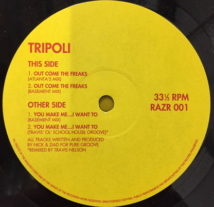 Tripoli (5) : Out Come The Freaks (12")