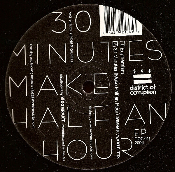 Mirweis Sangin : 30 Minutes Make Half An Hour EP (12", EP)