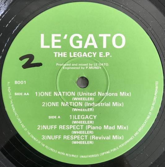Le'Gato : The Legacy E.P. (12", EP)
