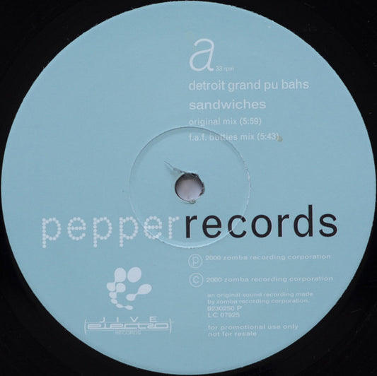 Detroit Grand Pubahs : Sandwiches (12", Promo)
